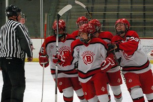 The Barnstable High girls' ice hockey team - ranked number one in the state - defeated the Duxbury Green Dragons yesterday in Kingston, 2-0, behind goals from Lindsey Phelan and Morgan Richard and freshman Olivia Sollows' fifth shutout in goal. Sean Walsh/capecod.com sports