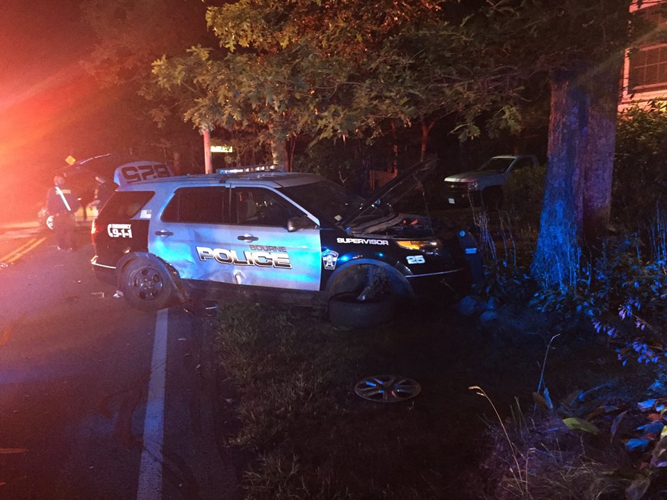 Two Injured In Overnight Crash Involving Bourne Police Cruiser ...