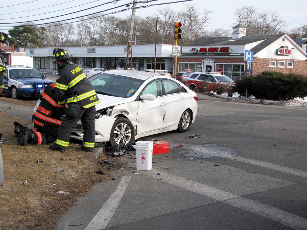 Two injured in Hyannis crash