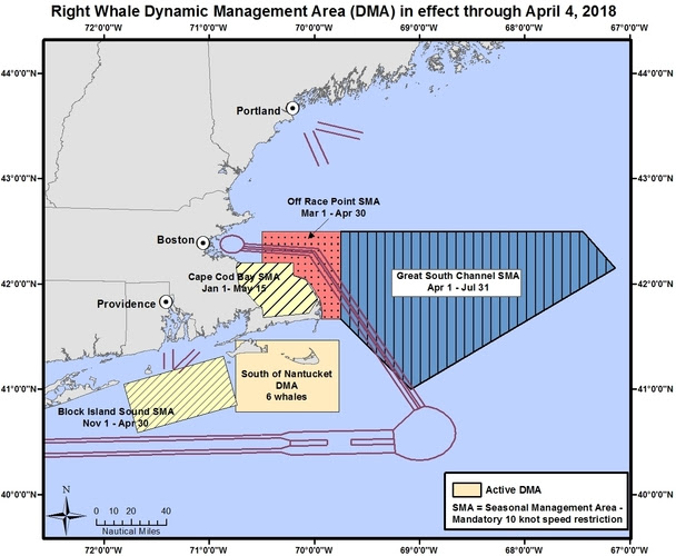 NOAA Announces Right Whale Speed Restriction Zone Off Nantucket ...