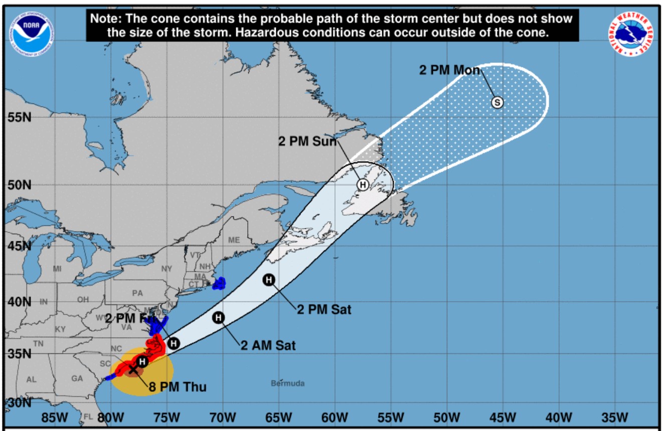 Hurricane Dorian to Pass Far Offshore From Cape Cod